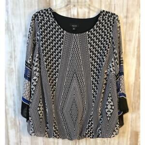 Alyx Abstract Geometric Print Blouse - Size 0X